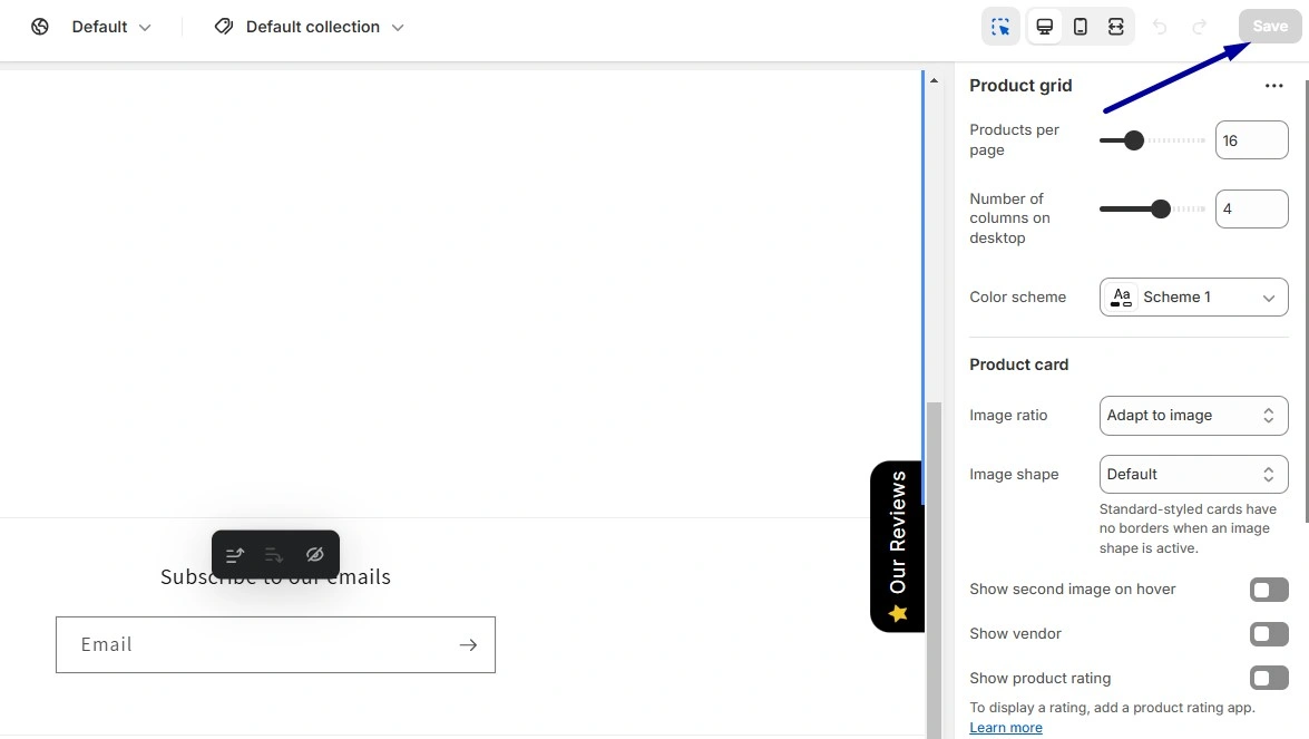 Click the “Save” button to apply the changes